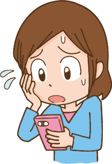 困っている女性のイラスト